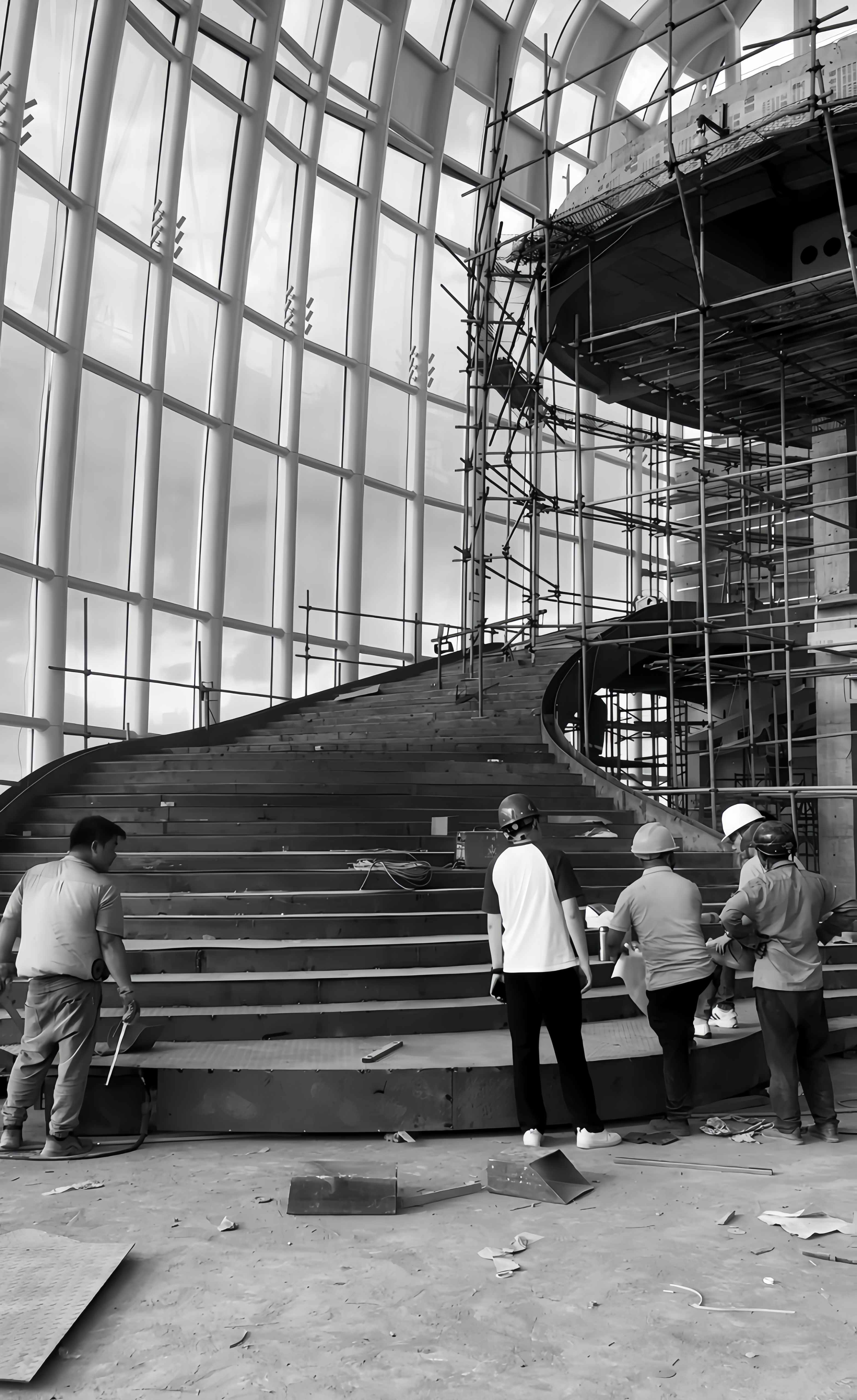 Commercial complex steel staircase project